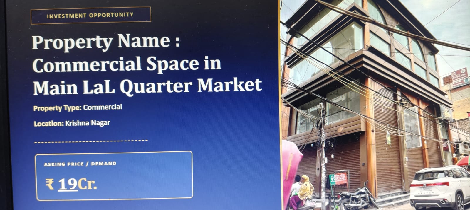 Premium Commercial Property for Sale in Main Lal Quarter Market, Krishna Nagar – Prime Investment Opportunity